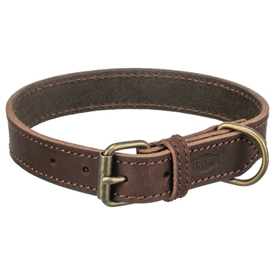 Trixie Halsband Hond Rustic Vetleer Donkerbruin hondenhalsband hondenriem