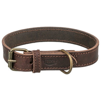 Trixie Halsband Hond Rustic Vetleer Donkerbruin hondenhalsband hondenriem