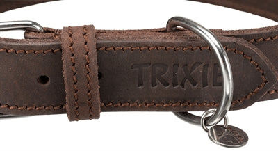 Trixie Halsband Hond Rustic Vetleer Donkerbruin hondenhalsband hondenriem