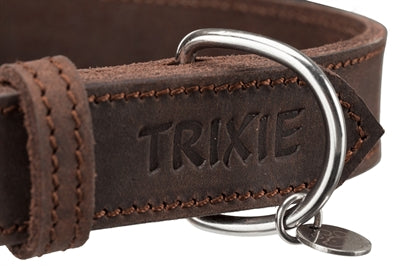 Trixie Halsband Hond Rustic Vetleer Donkerbruin hondenhalsband hondenriem