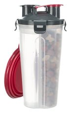 Trixie Waterfles / Voerfles Inclusief Reisbak Kunststof / Silicone outdoor 2x350 ml 11x11x23 cm