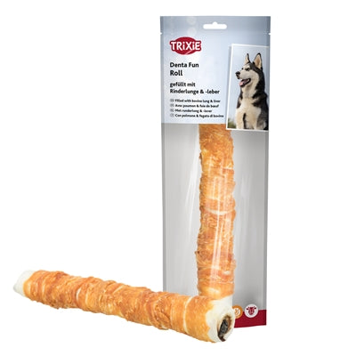 Trixie Denta Fun Filled Chicken Chewing Roll hondensnacks kauwsnack 28 cm 150 gr