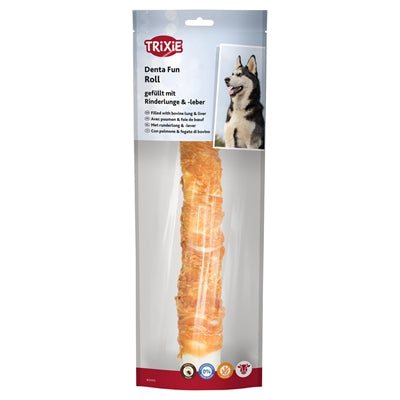 Trixie Denta Fun Filled Chicken Chewing Roll hondensnacks kauwsnack 28 cm 150 gr