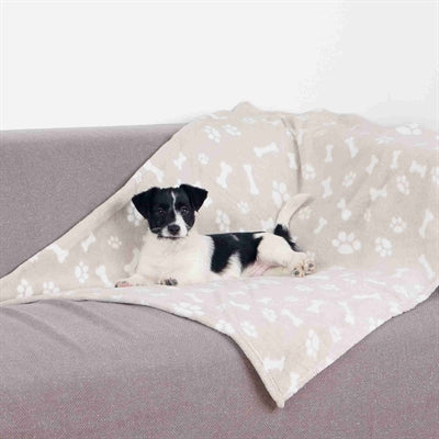 Trixie Hondendeken Kenny Fleece Bot / Pootjes Beige hondenmand 75x50 cm