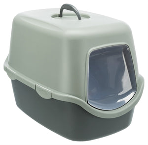 Trixie be Eco Gerecycled Kattenbak Vico Met Kap Antraciet/Groen 56x40x40 cm