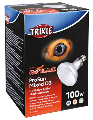 TRIXIE REPTILAND PROSUN MIXED D3 UV-B LAMP ZELFSTARTEND 100 WATT 9,5X9,5X13 CM