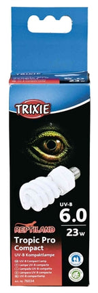 Trixie Reptiland Tropic Pro Compact 6.0 Uv-b Lamp verlichting uvb-lampen 23 Watt 6x6X15,2 cm
