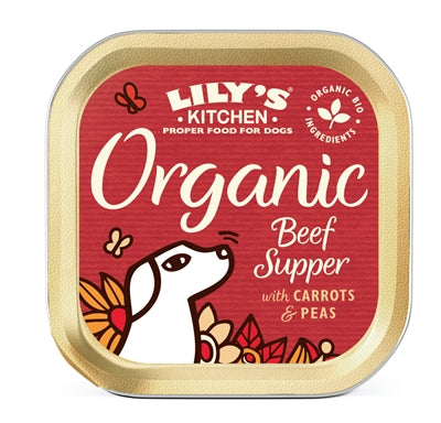 Lily's Kitchen Dog Organic Beef Supper hondenvoer natvoer 11x150 gr