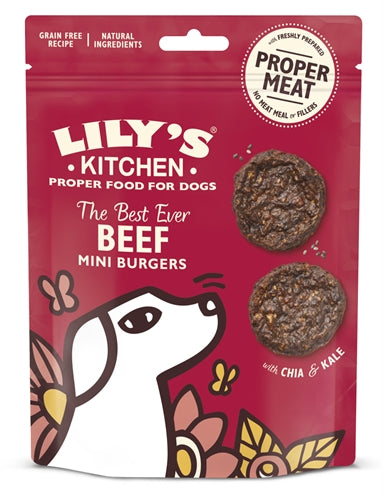 Lily's Kitchen Dog The Best Ever Beef Mini Burgers hondensnacks zacht 70 gr