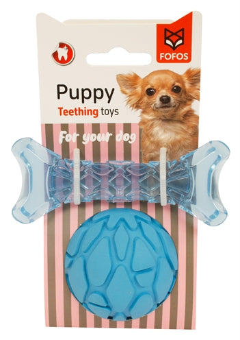 Fofos Puppy Bot en Bal Blauw hondenspeelgoed 11x4,5x2 cm / 7x7X7 cm
