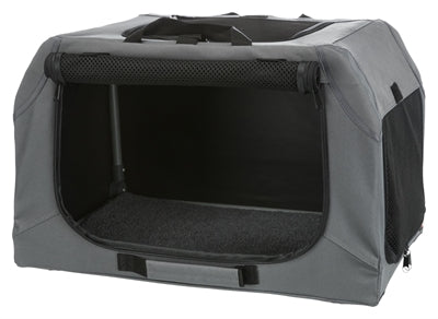 Trixie Soft Kennel Easy Reisbench Grijs hondenbench transportbox 71x51x49 cm