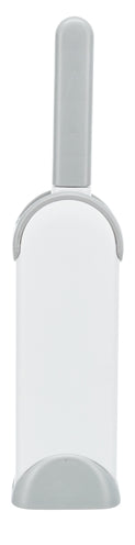 TRIXIE HARENPLUIZENBORSTEL MET REINIGINGSSTATION WIT / GRIJS 33 CM