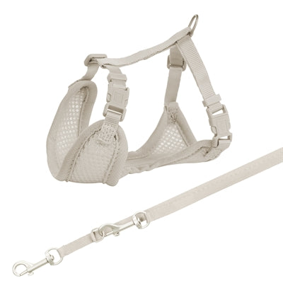 TRIXIE JUNIOR PUPPYTUIG SOFT MET RIEM LICHTGRIJS 26-34X1 CM  / 2 MTR