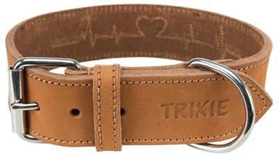 Trixie Halsband Hond Rustic Vetleer Heartbeat Bruin hondenhalsband hondenriem