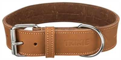 Trixie Halsband Hond Rustic Vetleer Heartbeat Bruin hondenhalsband hondenriem