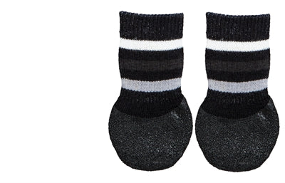 TRIXIE HONDENSOKKEN ANTI-SLIP MET RUBBERLAAG RONDOM ZWART M-L 2 ST