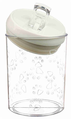 Trixie Voorraadpot Kunststof Transparant / Wit voerbak hond 1,5 ltr 17,5 cm