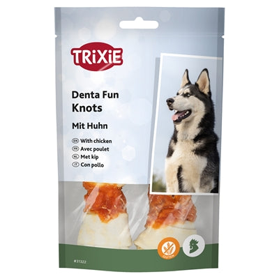 TRIXIE DENTA FUN KNOTTED CHICKEN CHEWING BONES 70 GR 11 CM