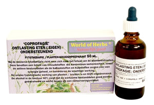 Dierendrogist World of Herbs Fytotherapie Coprofagie Ontlasting Eten vachtverzorging hond 50 ml