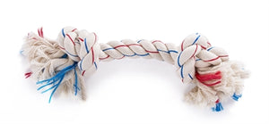 Martin Flostouw Tricolor 2 Knopen Assorti hondenspeelgoed 16 cm