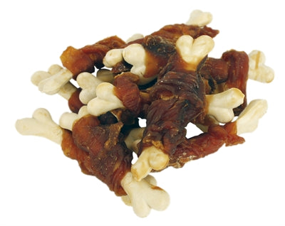 Wanpy Oven-roasted Chicken Jerky / Calcium Bone Twists hondensnacks kauwsnack 100 gr