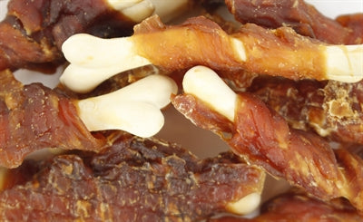 Wanpy Oven-roasted Chicken Jerky / Calcium Bone Twists hondensnacks kauwsnack 100 gr
