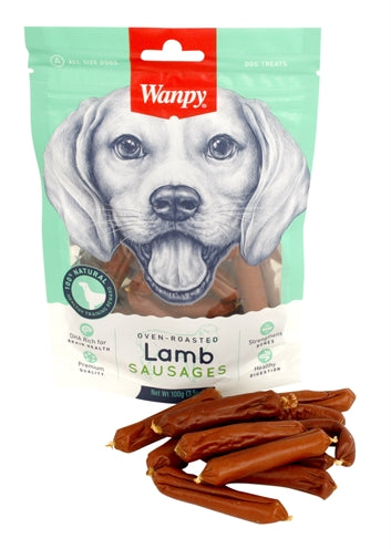 Wanpy Oven-roasted Lamb Sausages hondensnacks gedroogd 100 gr