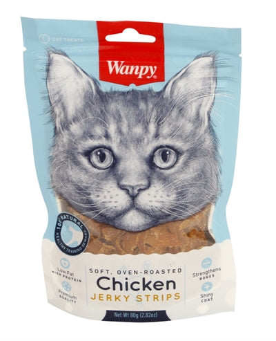 Wanpy Soft Oven-roasted Chicken Jerky Strips kattensnacks zacht