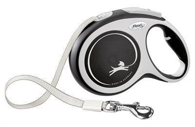 Flexi Rollijn New Comfort Tape Zwart hondenhalsband hondenriem L 8 Mtr