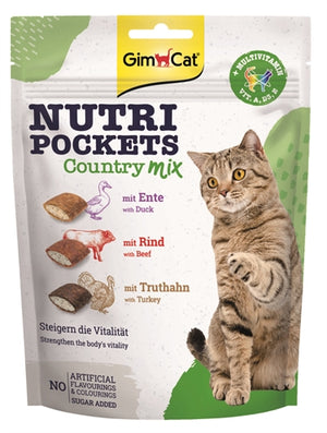 Gimcat Nutri Pockets Country Mix kattensnacks zacht 150 gr
