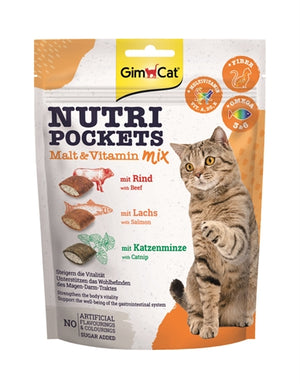 Gimcat Nutri Pockets Malt-vitaminemix kattensnacks zacht 150 gr