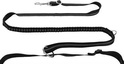 Trixie Joggingriem Met Lijn Grijs / Zwart hondenhalsband hondenriem 115-150x2 cm / 70-130x23 cm