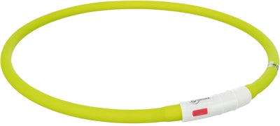 TRIXIE LICHTGEVENDE HALSBAND HOND USB SILICONEN OPLAADBAAR GROEN 70X1 CM