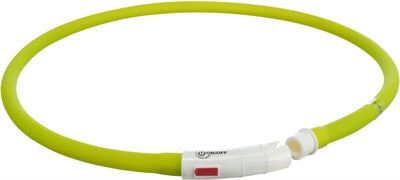 Trixie Lichtgevende Halsband Hond Usb Siliconen Oplaadbaar Groen halsbanden met lichtjes 70x1 cm