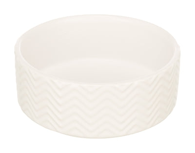 TRIXIE VOERBAK / DRINKBAK WAVE KERAMIEK WIT 16 CM 900 ML