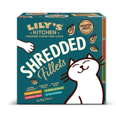 Lily's Kitchen Shredded Fillets Multipack kattenvoer natvoer 8x70 gr