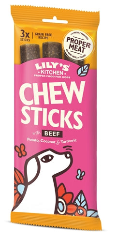 Lily's Kitchen Chew Sticks With Beef hondensnacks kauwsnack 120 gr 3 st
