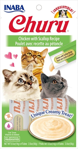 Inaba Churu Chicken / Scallop kattensnacks zacht 4x14GR