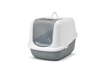 SAVIC KATTENBAK NESTOR JUMBO KOUDGRIJS / WIT 66,5X48,5X46,5 CM