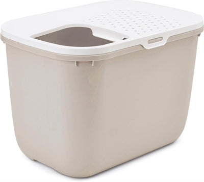 SAVIC KATTENBAK HOP IN WIT / MOKKA 58,5X39X39,5 CM