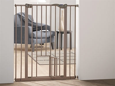 SAVIC DOG BARRIER AFSLUITHEK MET KLEINE DEUR GRIJS 74-84X107 CM