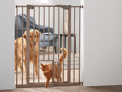Savic Dog Barrier Afsluithek Met Kleine Deur Grijs honden-kattenluik 74-84x107 cm