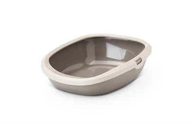 SAVIC KATTENBAK HAPPY PLANET GIZMO MET RAND MOCCA / WARMGRIJS 44X35,5X12,5 CM