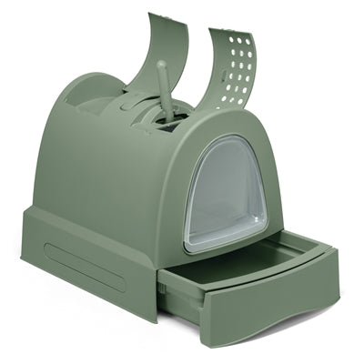 IMAC KATTENBAK ZUMA 2ND LIFE MET SCHUIFLADE GROEN 56X40X42,5 CM