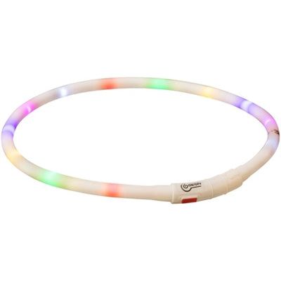 TRIXIE LICHTGEVENDE HALSBAND HOND USB SILICONEN OPLAADBAAR MEERKLEURIG 70X1 CM
