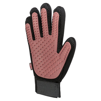 Trixie Vachtverzorgingshandschoen Mesh-materiaal / TPR Roze / Zwart kammen borstels 16x24 cm