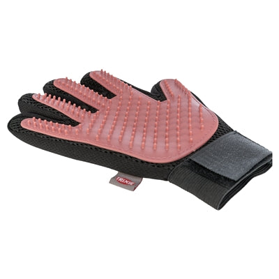 Trixie Vachtverzorgingshandschoen Mesh-materiaal / TPR Roze / Zwart kammen borstels 16x24 cm
