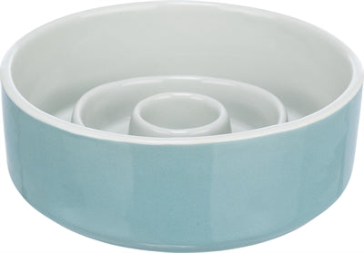 Trixie Voerbak Slowfeeding Keramiek Grijs / Blauw hond
