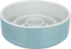Trixie Voerbak Slowfeeding Keramiek Grijs / Blauw hond