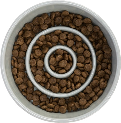 Trixie Voerbak Slowfeeding Keramiek Grijs / Blauw hond